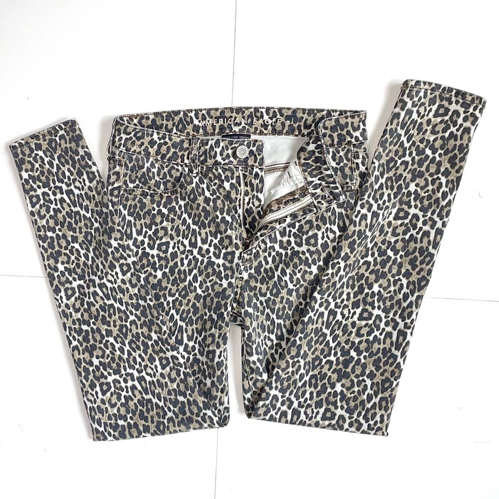 American Eagle Cheetah Print High-Rise Jeggings, Next Level Stretch, 8